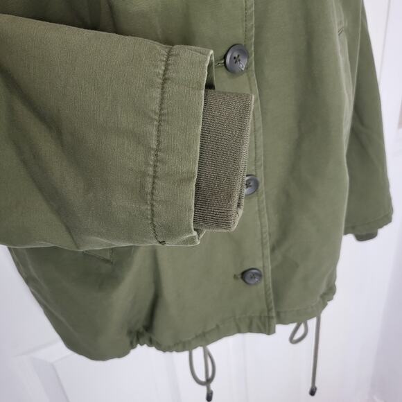 Urban Outfitters NWT Sherpa Military Khaki Bomber Jacket Retail $109  Medium - Picture 5 of 11